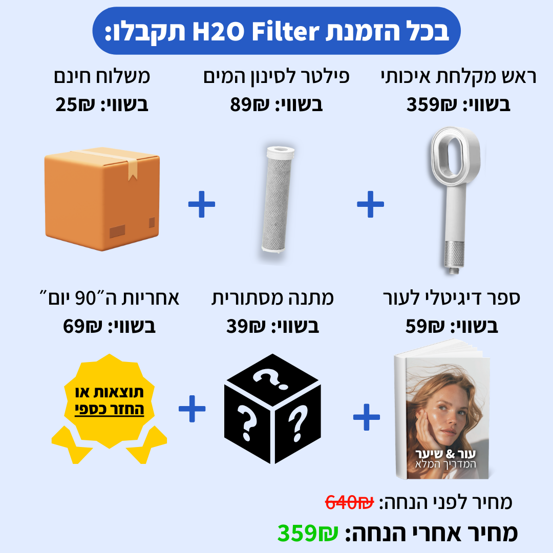 ראש המקלחת של H2O - עור ושיער בריאים יותר מהמקלחת הראשונה